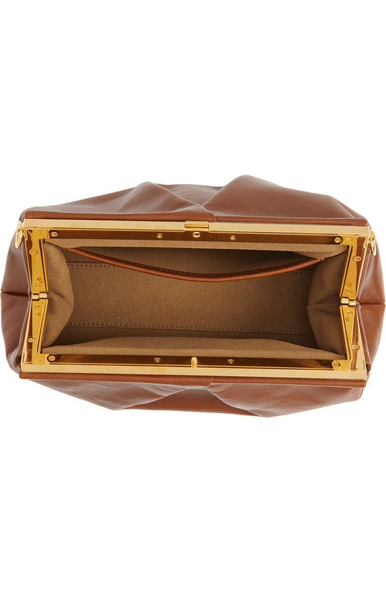 Dries Van Noten Pleated Leather Clutch, Alternate, color, Tan 712