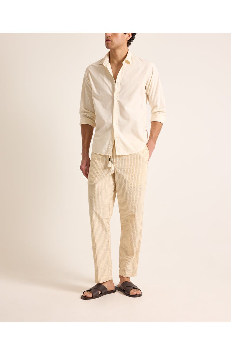 Orlebar Brown Sonoran Seersucker Relaxed Fit Seersucker Stripe Trousers, Alternate, color, Biscuit/Latte Stripe