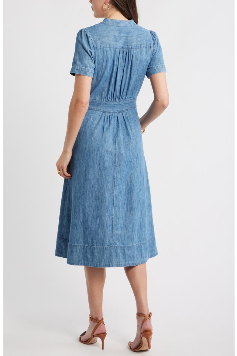 Cotton Chambray Midi Dress, Alternate, color, MEDIUM WASH