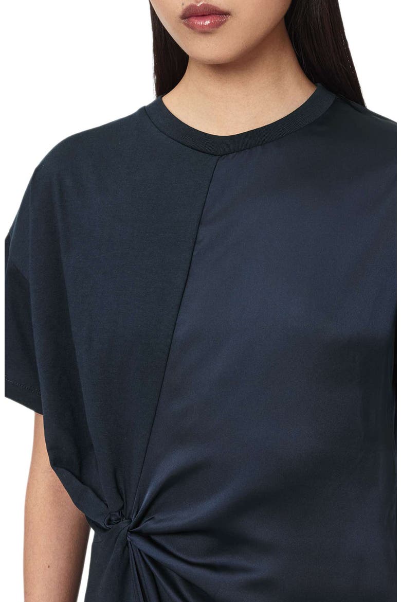 Lana Mixed Media Lace Trim T-Shirt Minidress, Alternate, color, MIDNIGHT BLUE