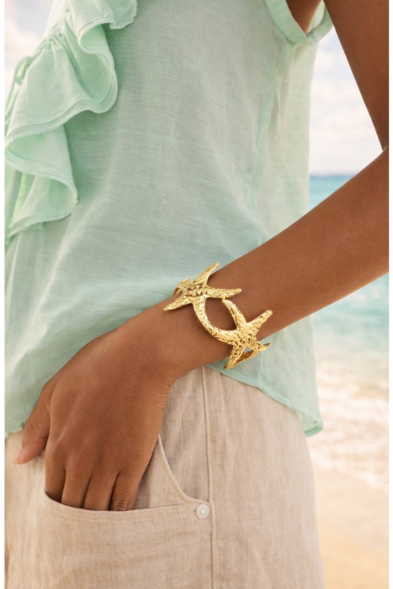 Clara Starfish Cuff, Alternate, color, GOLD