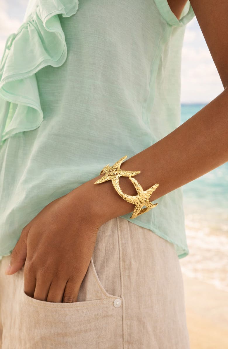 EYE CANDY LOS ANGELES Clara Starfish Cuff, Alternate, color, Gold