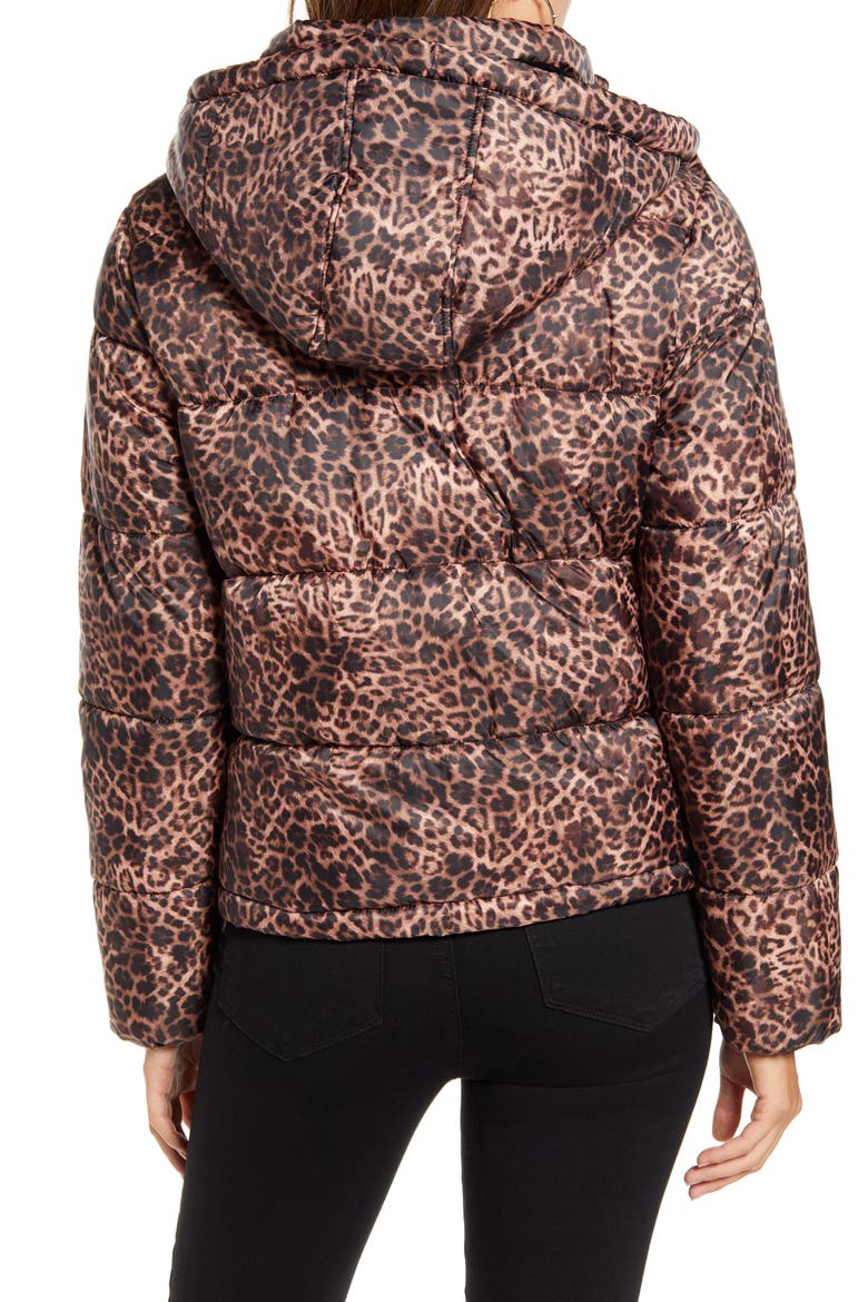 Leopard Print Puffer Jacket, Alternate, color, LEOPARD