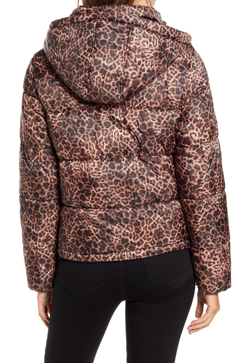 Rachel Parcell Leopard Print Puffer Jacket, Alternate, color,