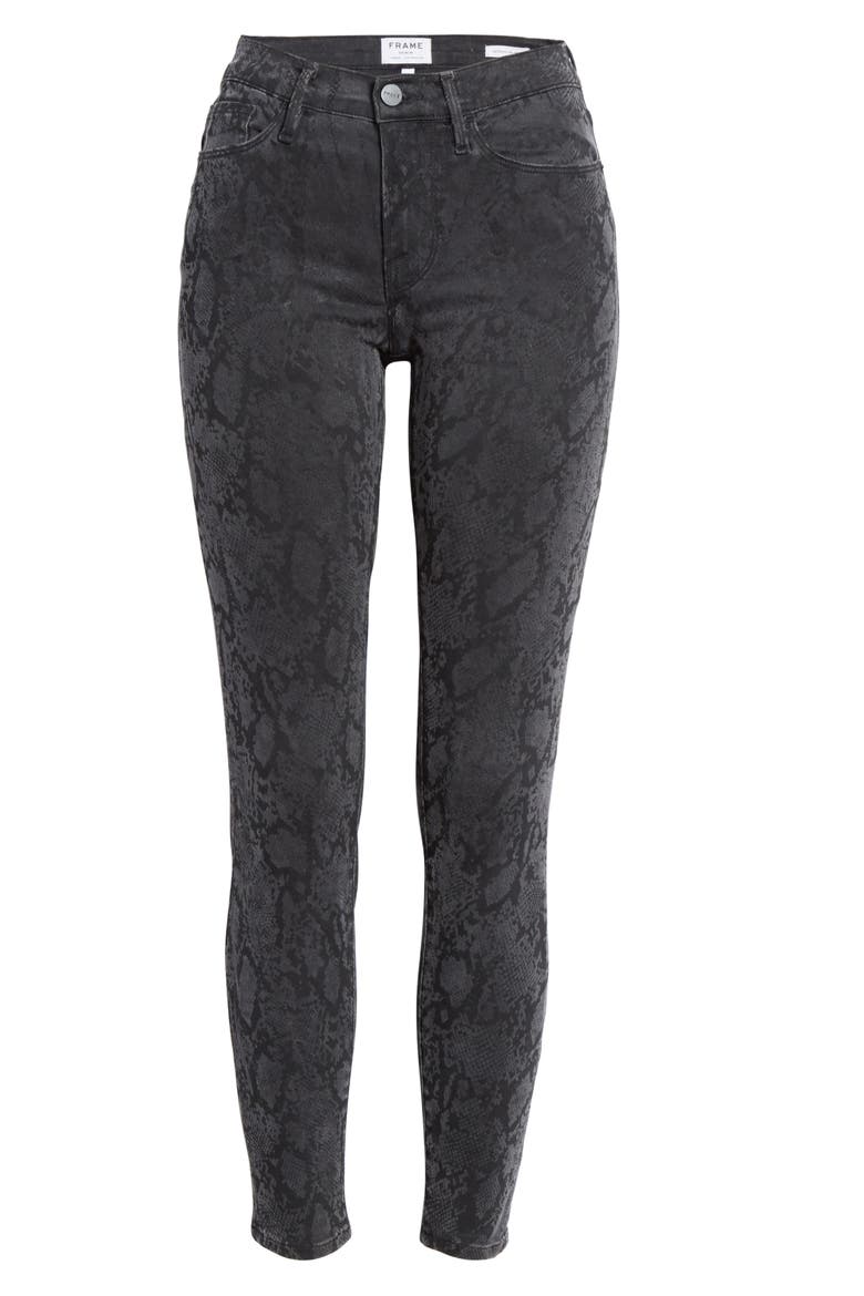 Le Skinny de Jeanne Python Print Jeans, Alternate, color, TONAL PYTHON