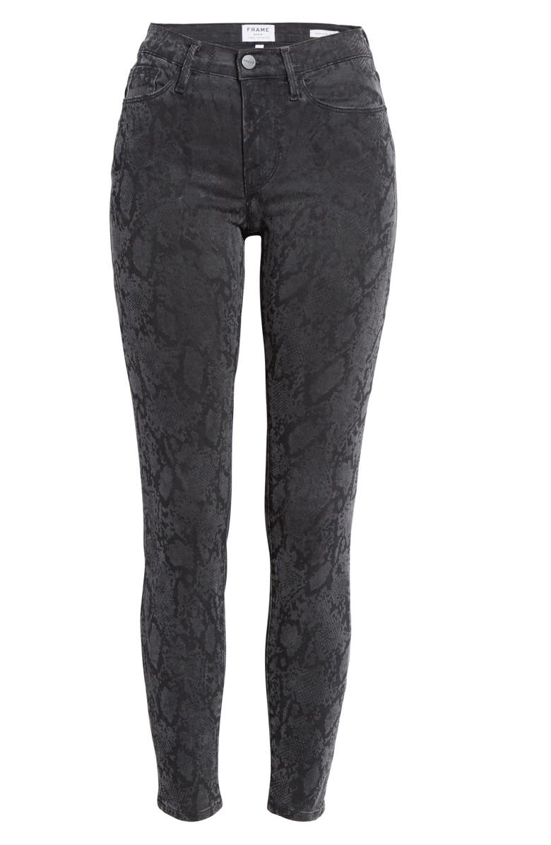 FRAME Le Skinny de Jeanne Python Print Jeans, Alternate, color, 