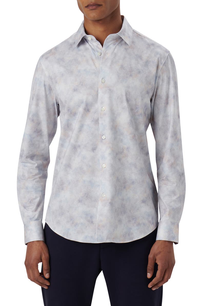 Bugatchi James OoohCotton<sup>®</sup> Print Button-Up Shirt, Main, color, 