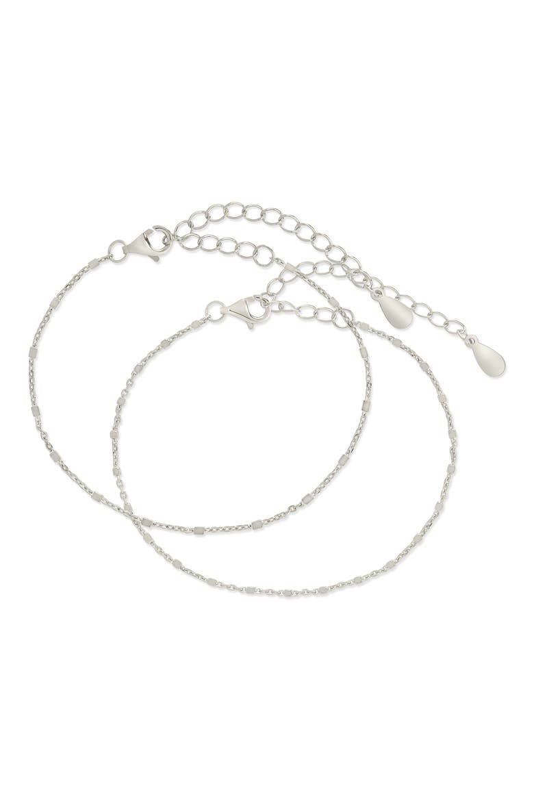 Chloe Set of 2 Station Bracelets, Main, color, SILVER