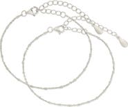 Sterling Forever Chloe Set of 2 Station Bracelets