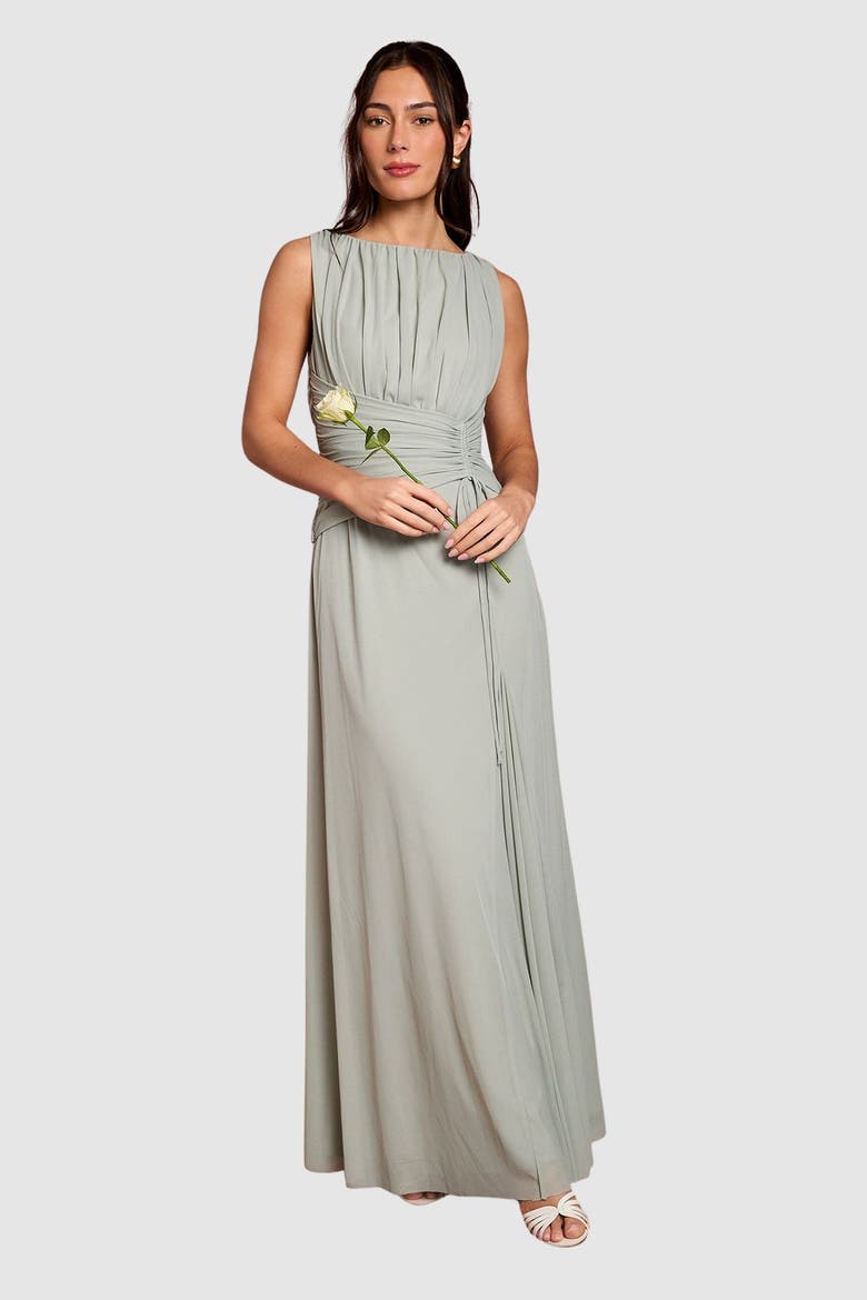 Mesh Waist Maxi Dress, Main, color, Sage