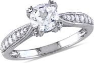 Julianna B. Created White Sapphire & Diamond Engagement Ring