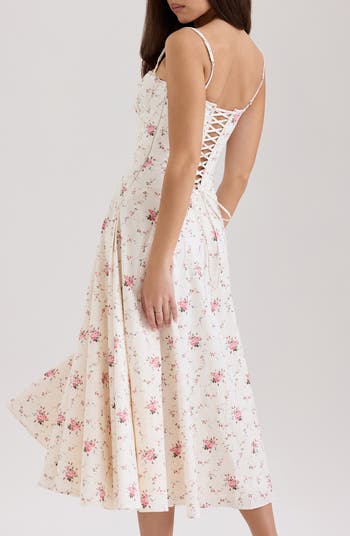 Steffani Floral Corset Midi Sundress