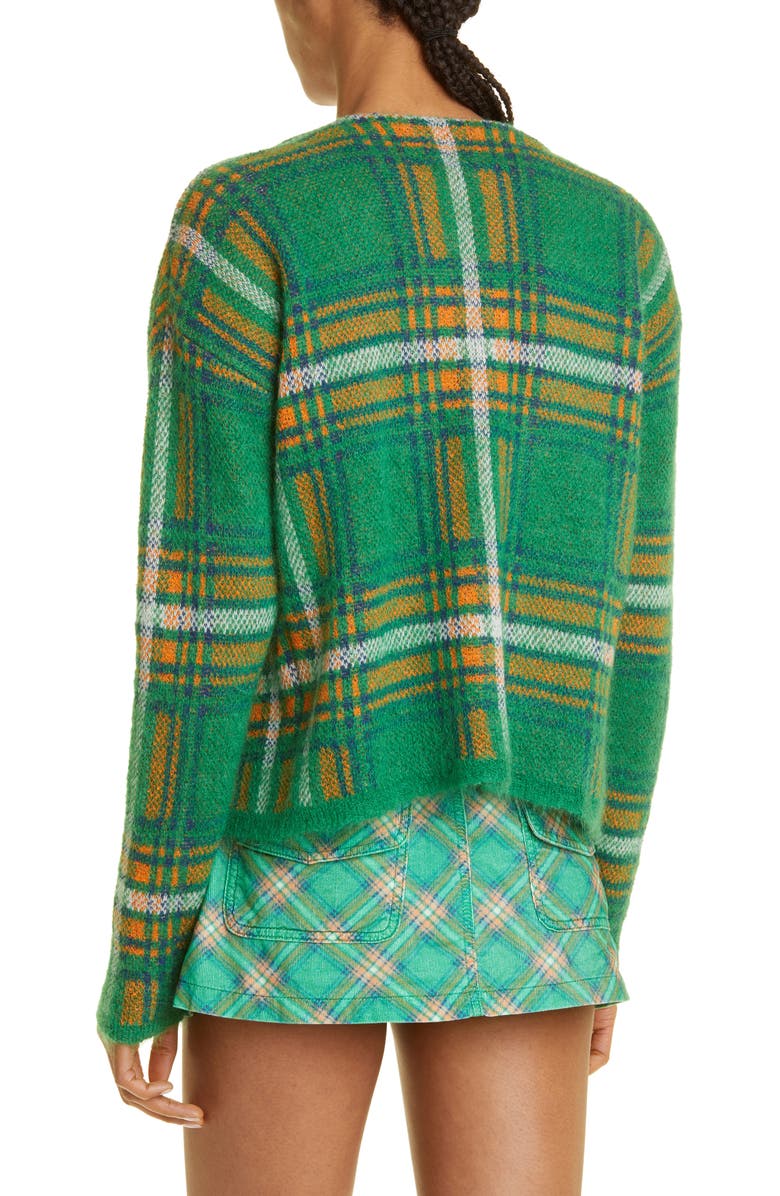 ERL Gender Inclusive Plaid Jacquard Cardigan, Alternate, color, 