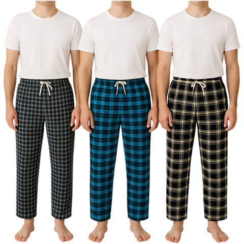 3 Pack Mens Flannel Pajamas Pants Ultra Soft