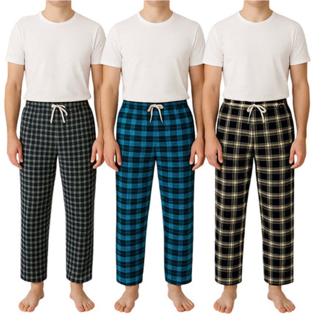 BenBen 3 Pack Mens Flannel Pajamas Pants Ultra Soft in Beige  product