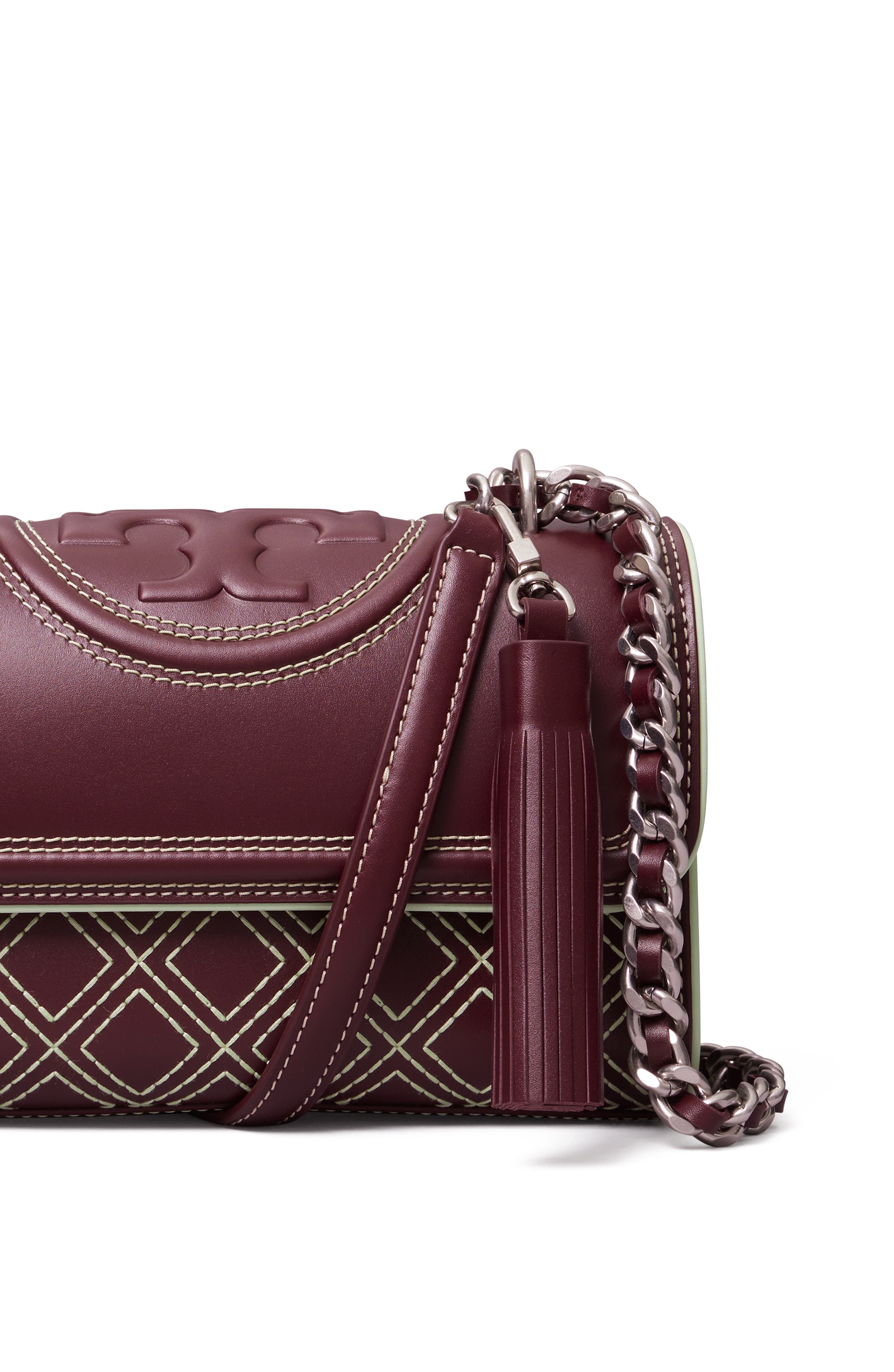 Tory Burch Small Fleming Popstitch Leather Convertible Shoulder Bag, Alternate, color, 