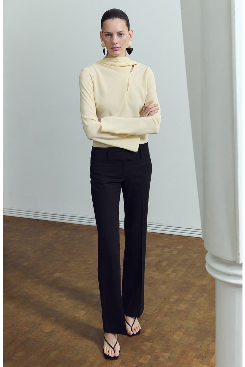 Cutout Seams Scarf Neck Top, Alternate, color, ECRU