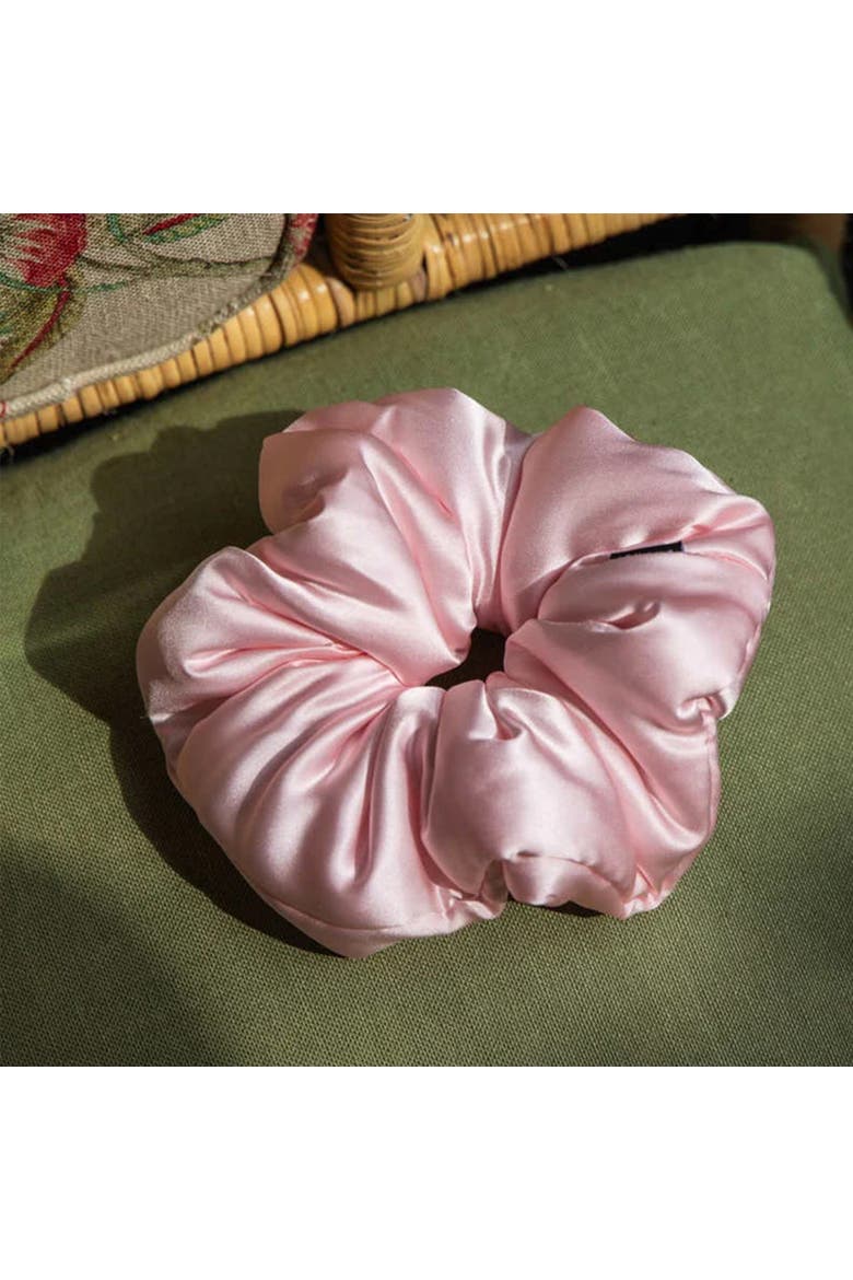 Silk Padded Scrunchie, Alternate, color, Petal Pink