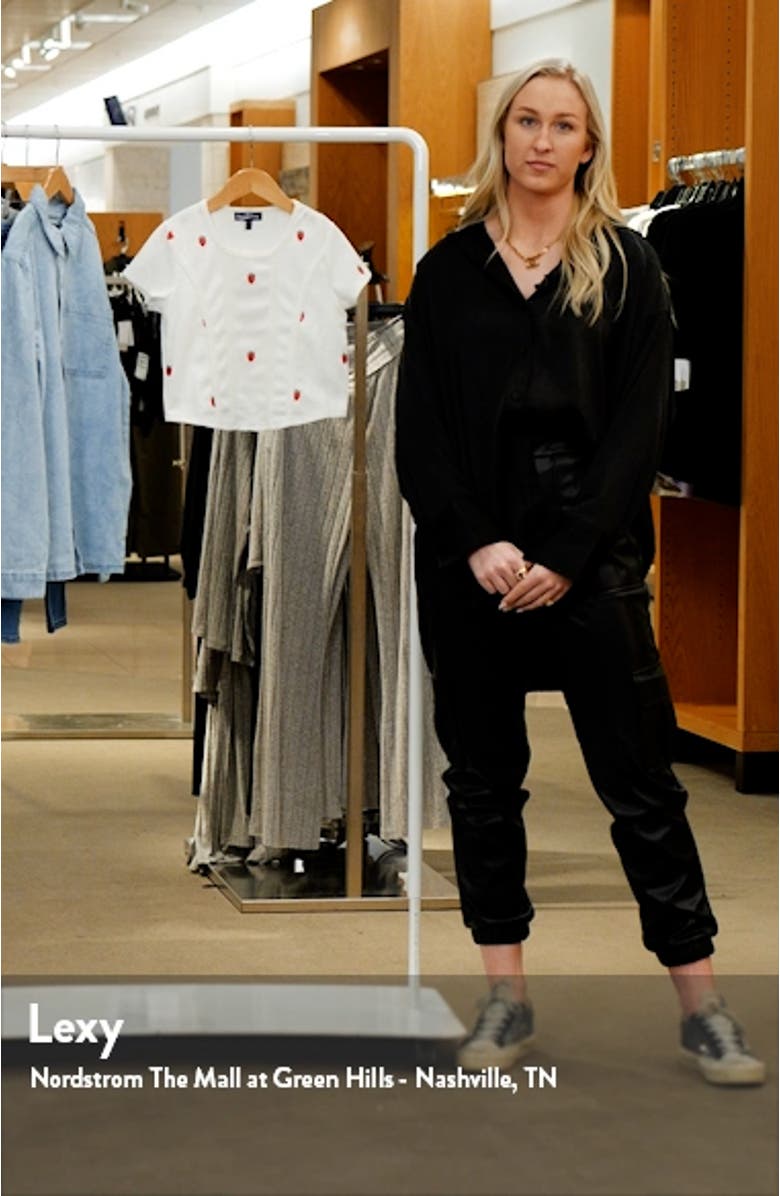 Kids' Embroidered Strawberry Seamed Top, sales video thumbnail