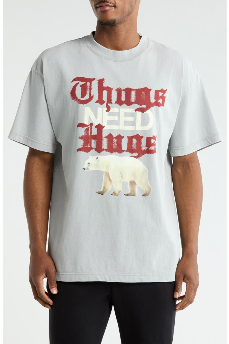 x Marcus Buchecha Thugs Bear Graphic T-Shirt, Main, color, CEMENT