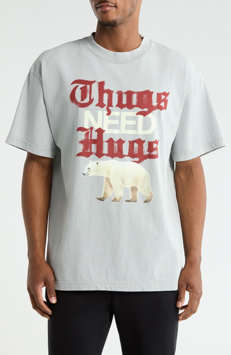 SANTO STUDIO x Marcus Buchecha Thugs Bear Graphic T-Shirt, Main, color, Cement