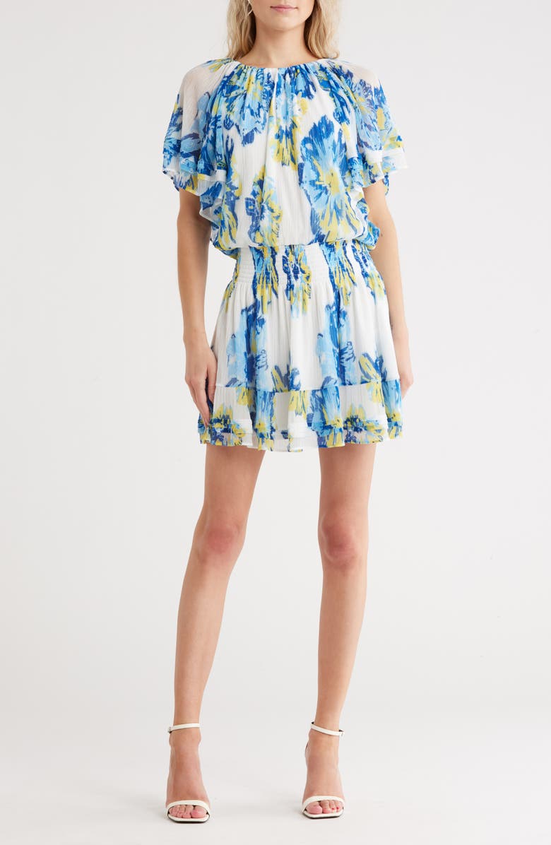 Ramy Brook Pam Off the Shoulder Dress, Main, color, Cloud Blue Combo