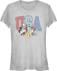 Mickey & Friends Junior's The American Dream Team Short Sleeve Graphic T-Shirt