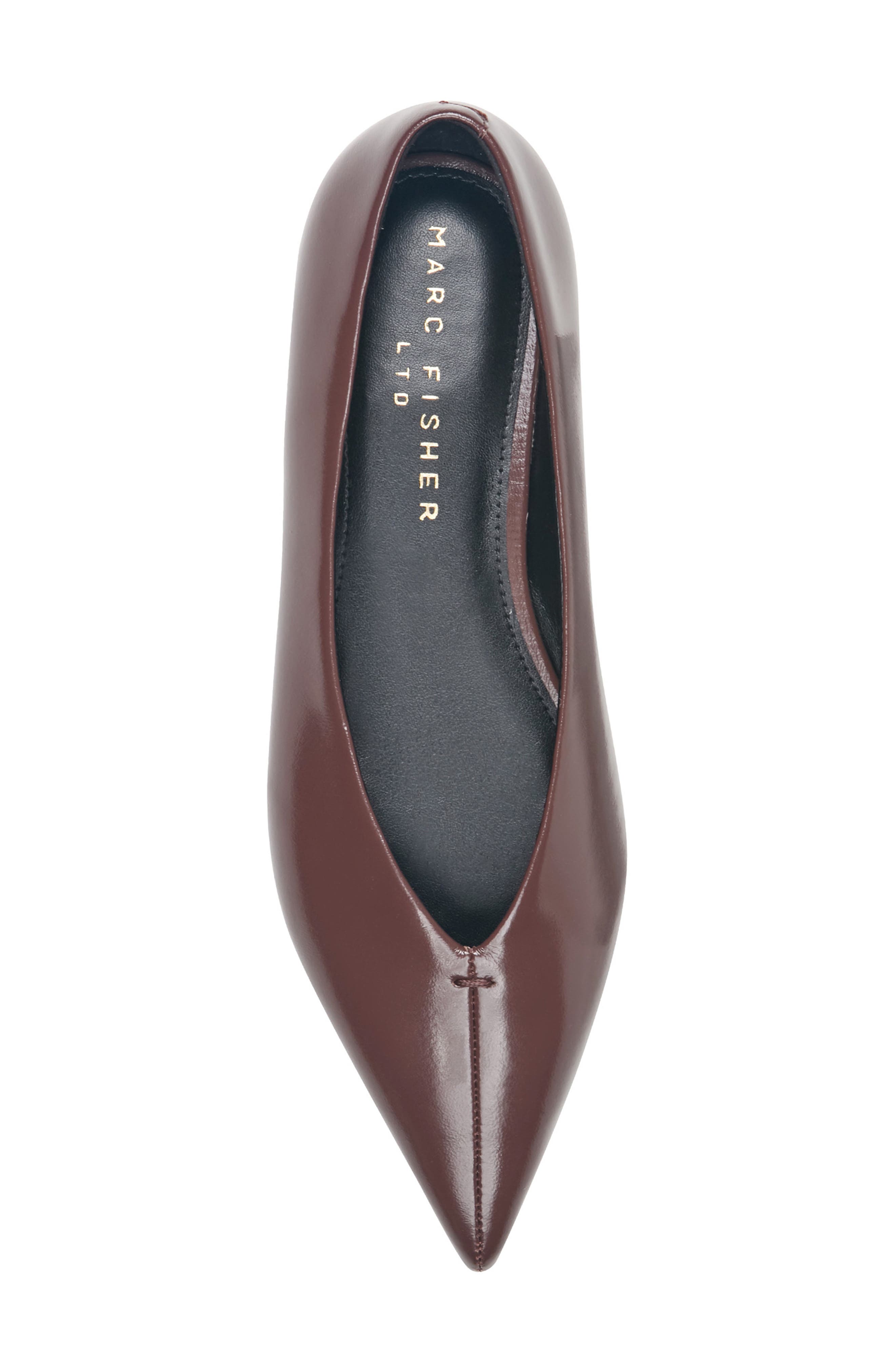 Casee Pointed Toe Flat, Alternate, color, DARK RED