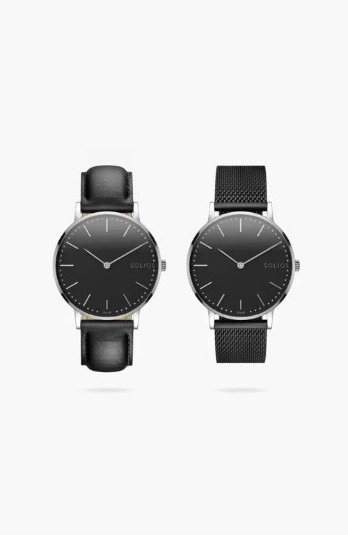 Solios Watches The Solar Classic Bundle | Black Dial
