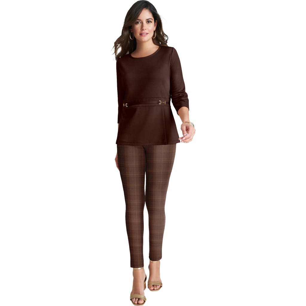 Jessica London Ponte Legging In Brown