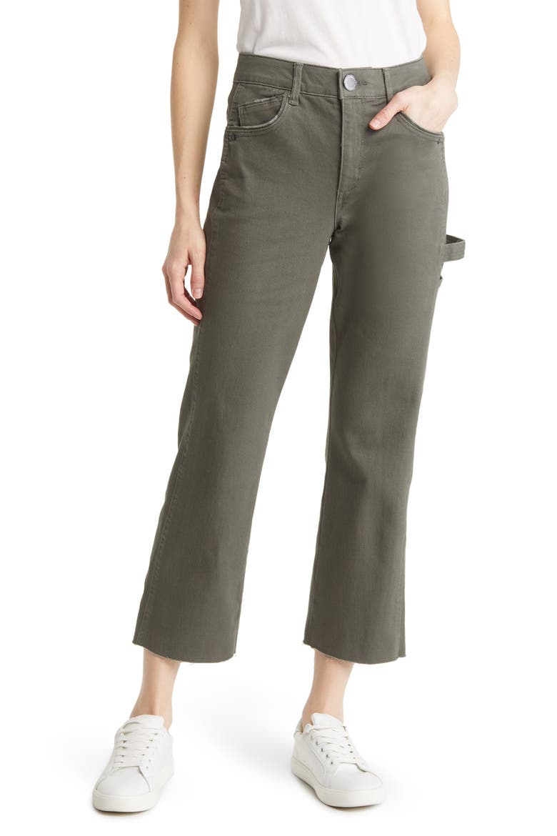 'Ab'Solution Skyrise Raw Hem Stretch Cotton Cargo Pants (Nordstrom Exclusive), Main, color, LAUREL WREATH