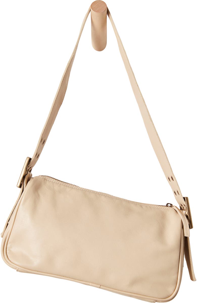Free People Army Candy Leather Baguette Bag, Alternate, color, Sand Dollar