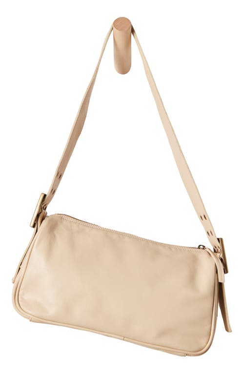 Free People Army Candy Leather Baguette Bag In Sand Dollar