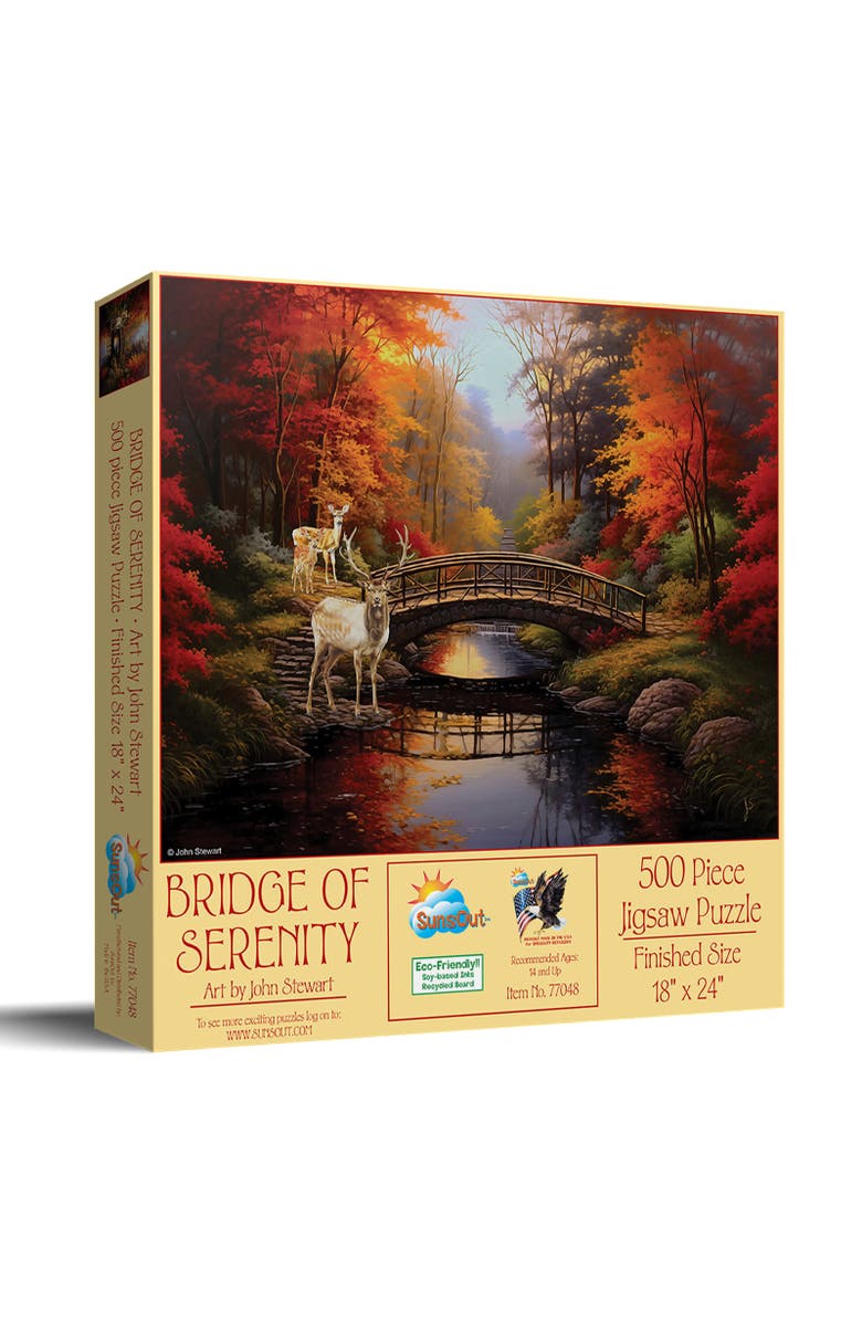Sunsout Bridge of Serenity 500 piece Jigsaw Puzzle for Adults, Main, color, Multicolor