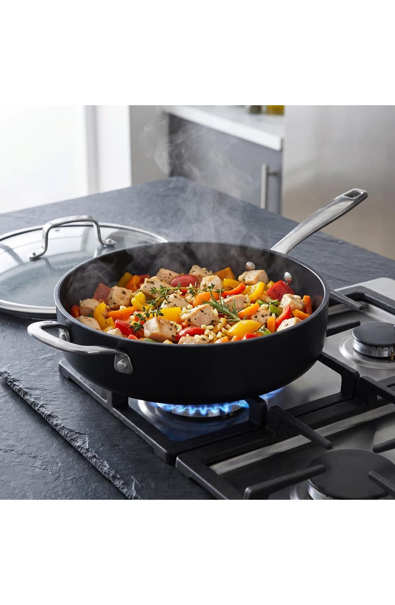 Alva Maestro 4-Quart Ceramic Nonstick Sauté Pan with Lid, Alternate, color, Black