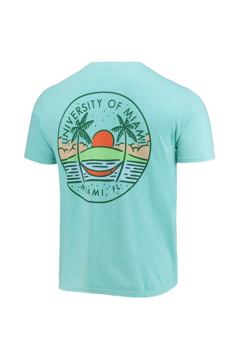 Men's Mint Miami Hurricanes Circle Scene Comfort Colors T-Shirt, Alternate, color, Mint