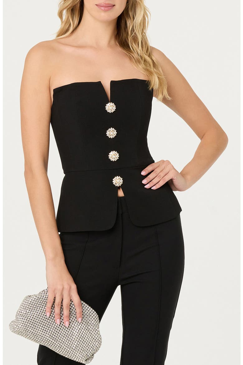 Annemarie Strapless Top, Main, color, BLACK