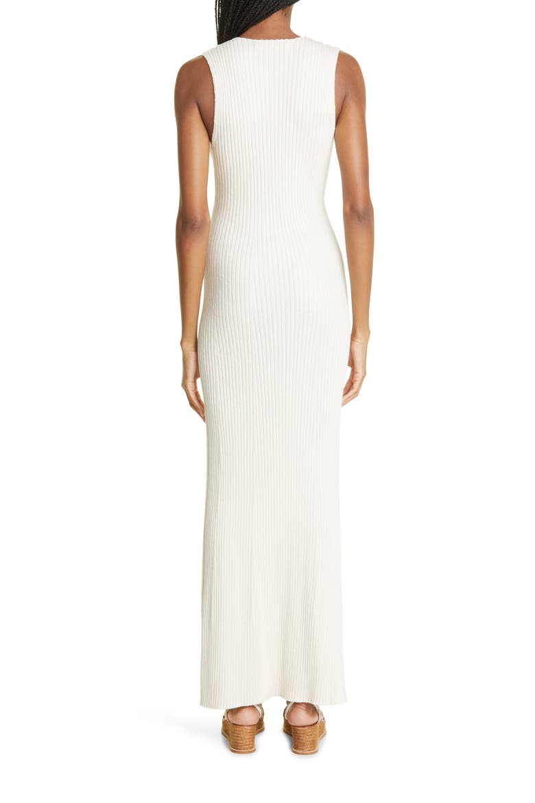 Enes Twist Front Ribbed Cotton Dress, Alternate, color, NATURAL