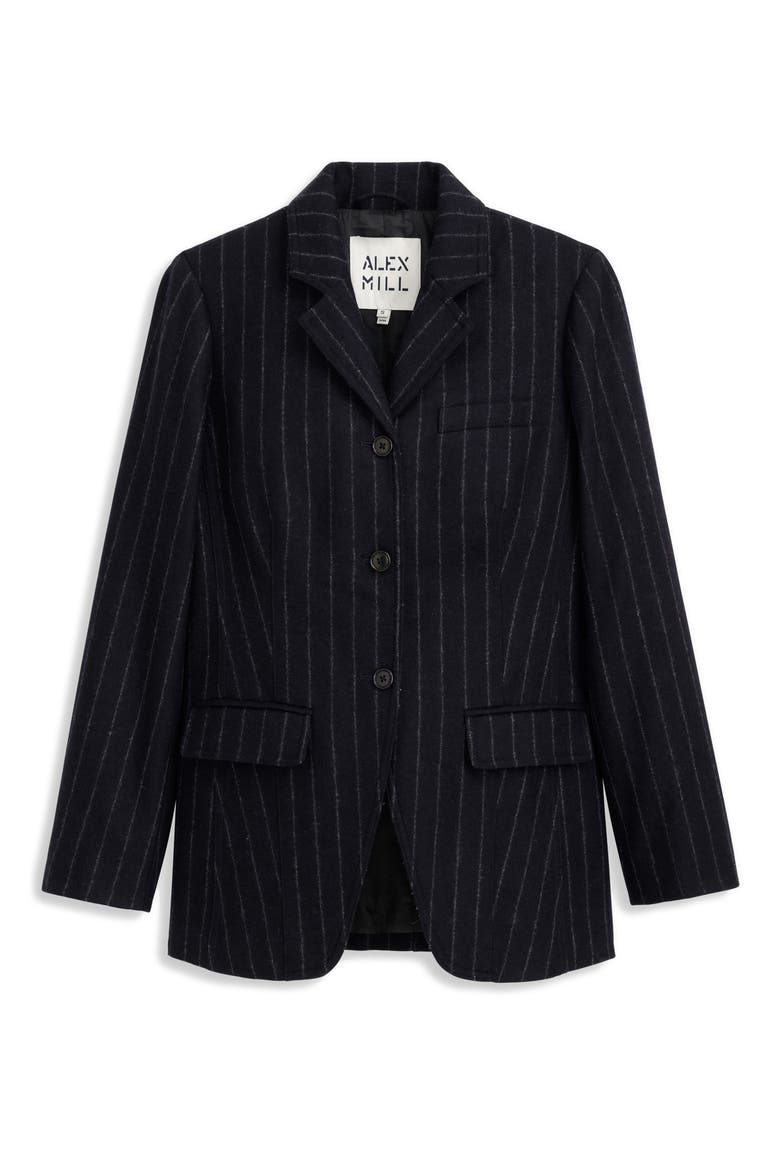 Chalkstripe Wool Blazer, Alternate, color, NAVY/ CHALK