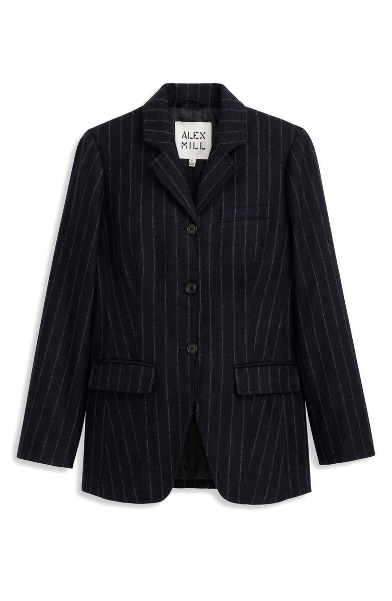Alex Mill Chalkstripe Wool Blazer, Alternate, color, Navy/ Chalk