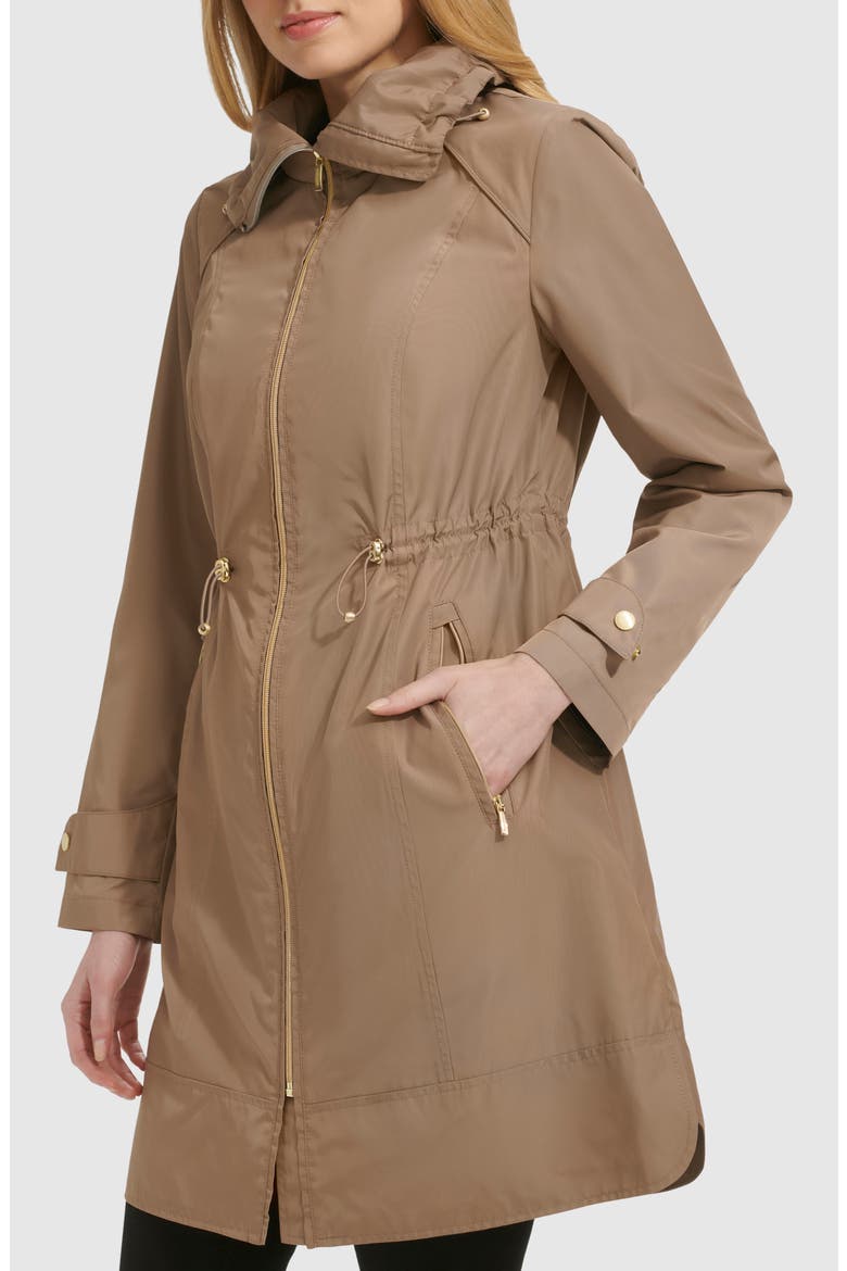 Travel Packable Hooded Rain Jacket, Alternate, color, CHAMPAGNE