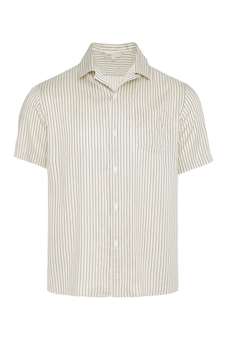 Tencel Convertible Vacation Shirt, Alternate, color, Black/Ivory