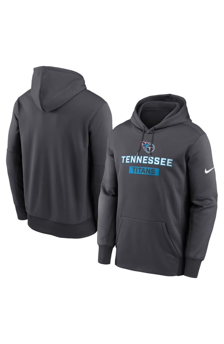 Nike Men's Nike Anthracite Tennessee Titans Toss Sweep Performance Pullover Hoodie, Main, color, Anthracite