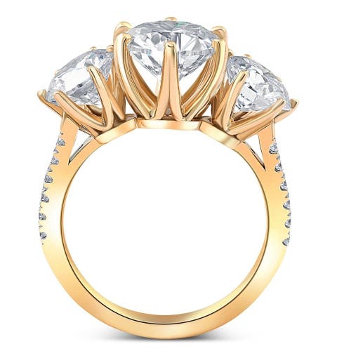 Bliss Diamond 6 1/4 Ct Three Stone Diamond Engagement Ring Lab Grown Gold In 10k Yellow Gold