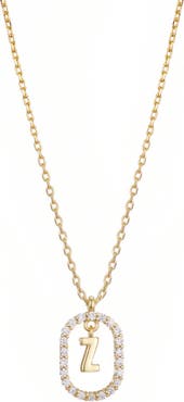 Adornia Floating Letter Initial Cubic Zirconia Pendant Necklace