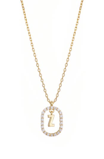 Adornia Floating Letter Initial Cubic Zirconia Pendant Necklace
