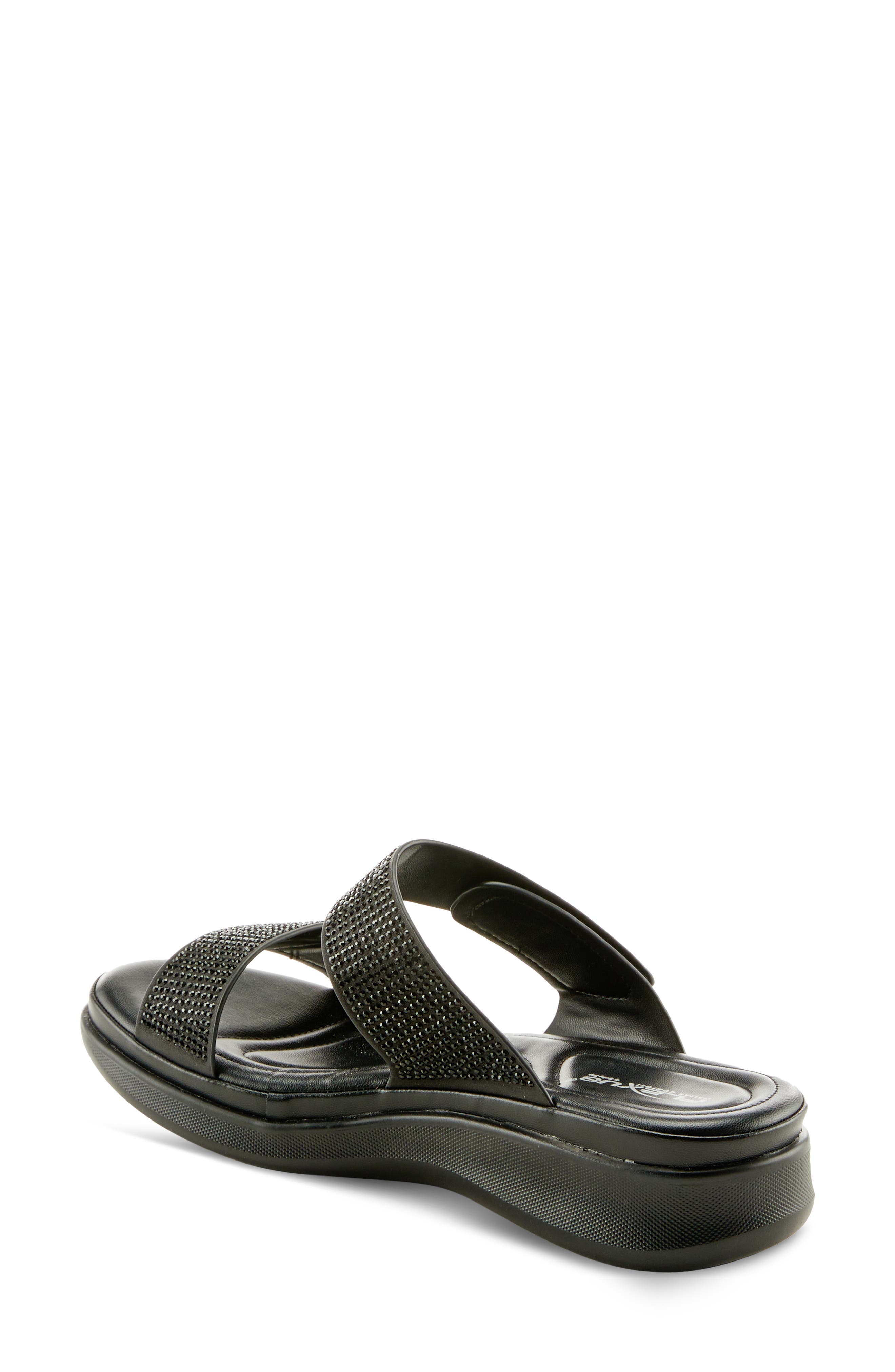 Flexus by Spring Step Bling Slide Sandal, Alternate, color, Black