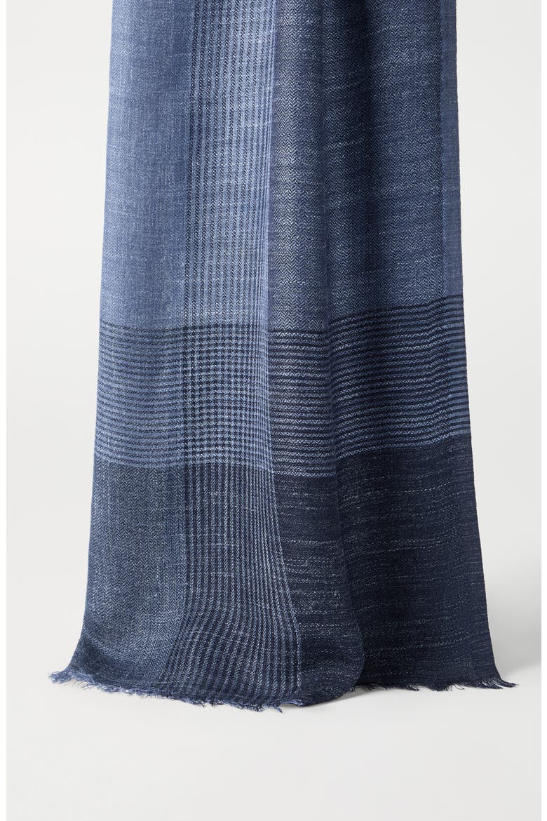 Linen and silk scarf, Alternate, color, Denim