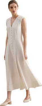HOBBS LONDON Elida Button-Front Midi Dress