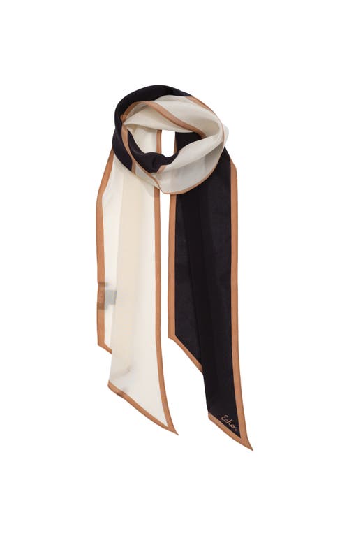 Echo Colorblock Silk Bias Scarf In Black